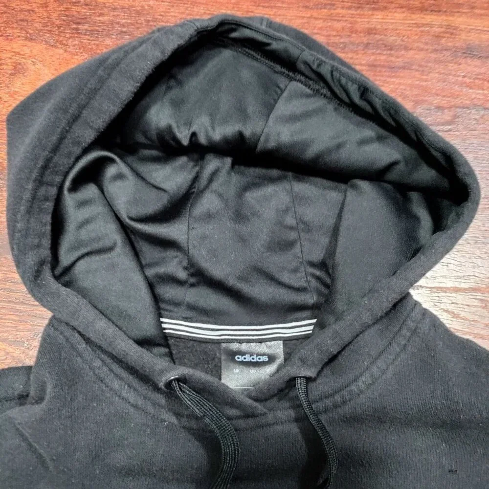 adidas 3-Stripe Long Sleeve Hoodie & Pull On Jogger Track Pants Set Black Boys S